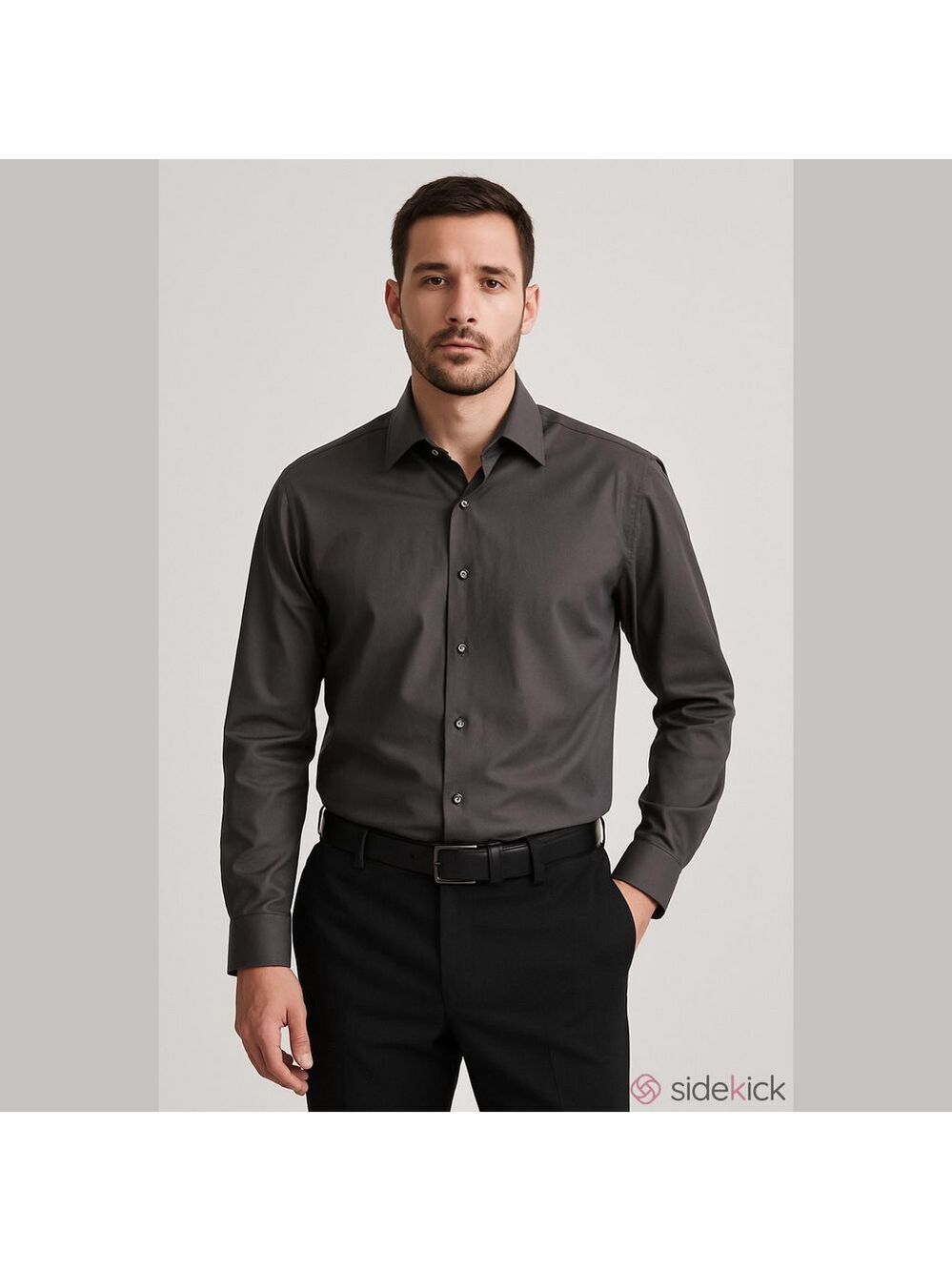 Banana Republic Dress Shirt, SZ XL, Dark Charcoal Gray, PTP 27”, L 35” Approx.